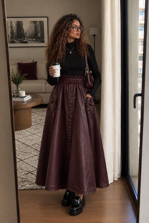 JUPE SOPHIE BORDEAUX FONCE