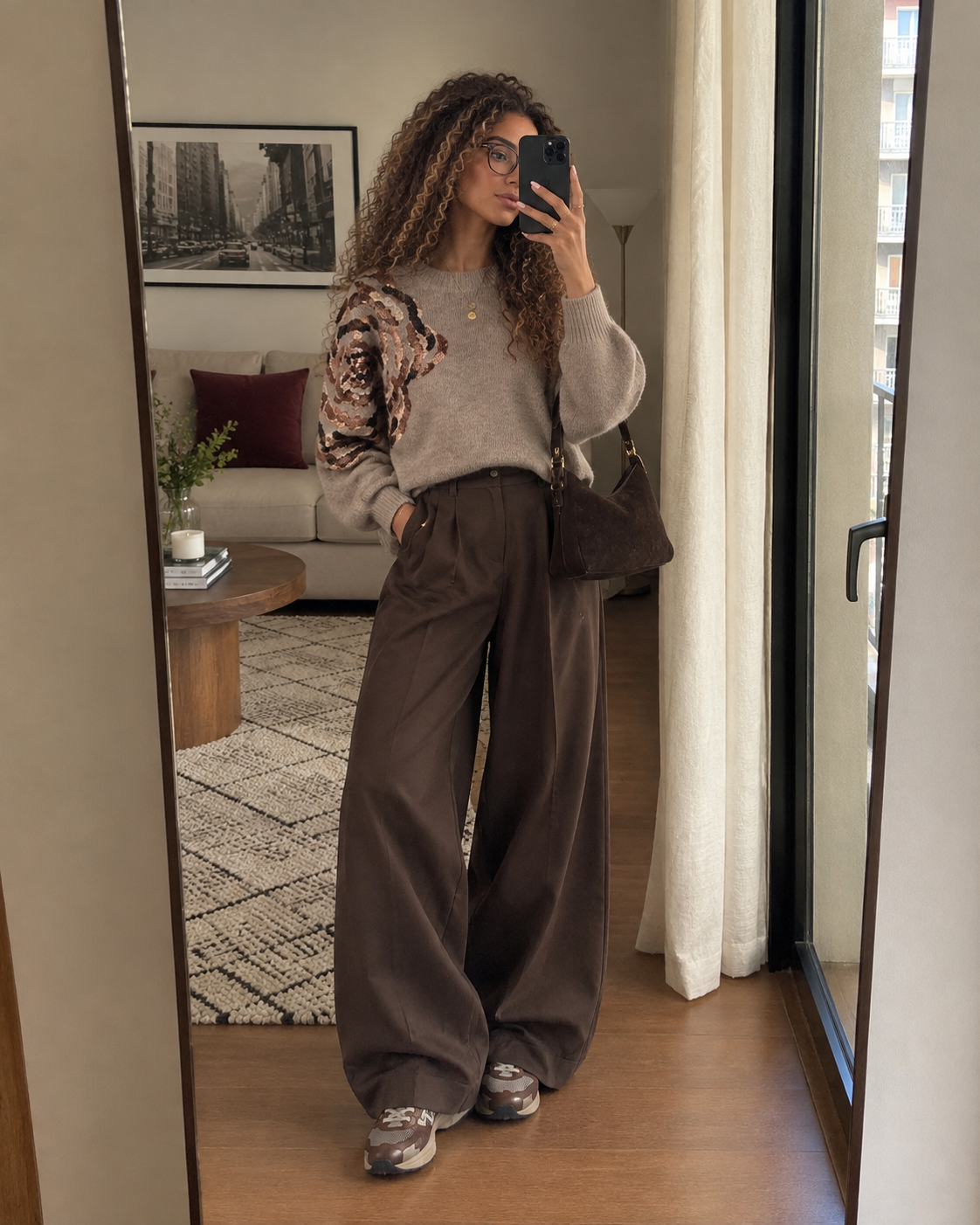 PULL FLORA SEQUIN BEIGE